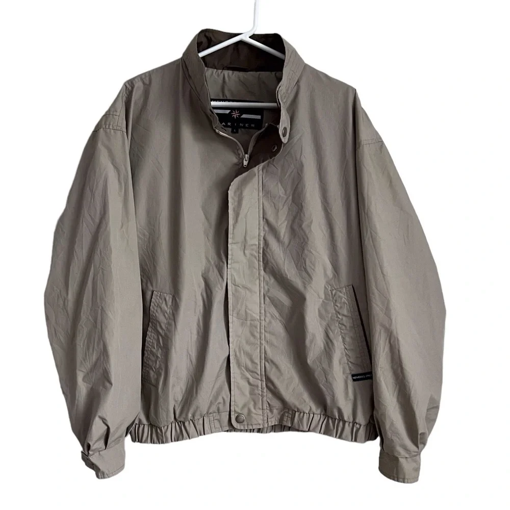 Members Only Vintage Mariner Tan Bomber Jacket Windbreaker Men’s Large - Picture 1 of 9